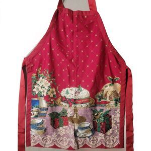 Red Christmas Kitchen Apron – Festive Holiday Cooking Accessory